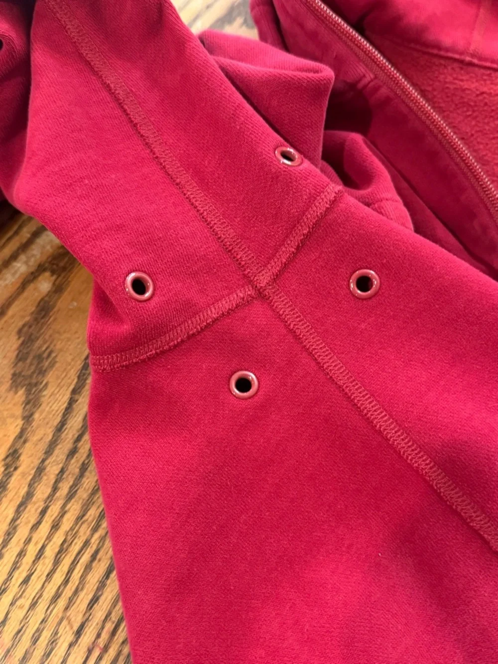 Lululemon Red Full Zip Hoodie Heavyweight Sweatshirt Size L